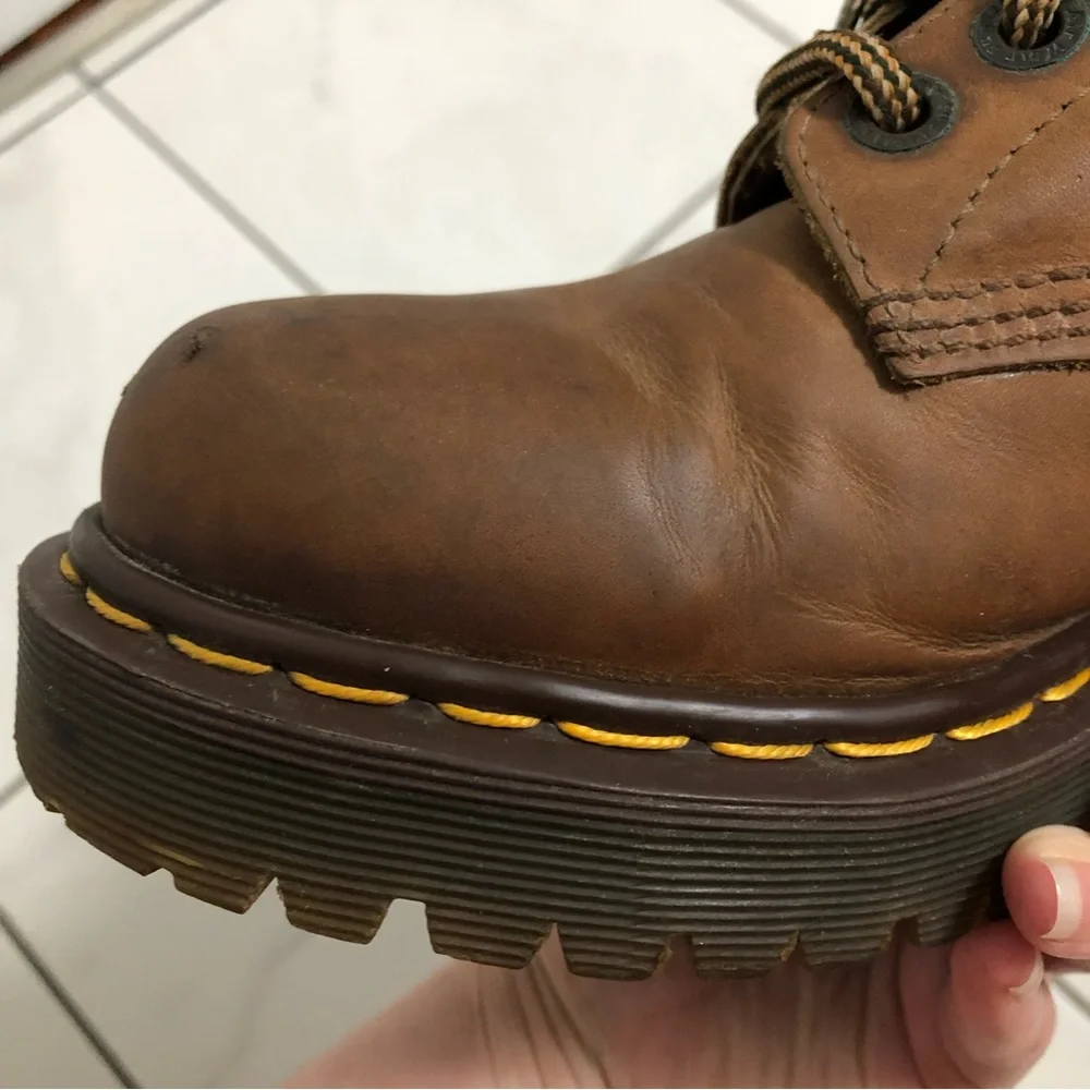 Vintage Dr. Martens Brown Platform Boots - Picture 8 of 16